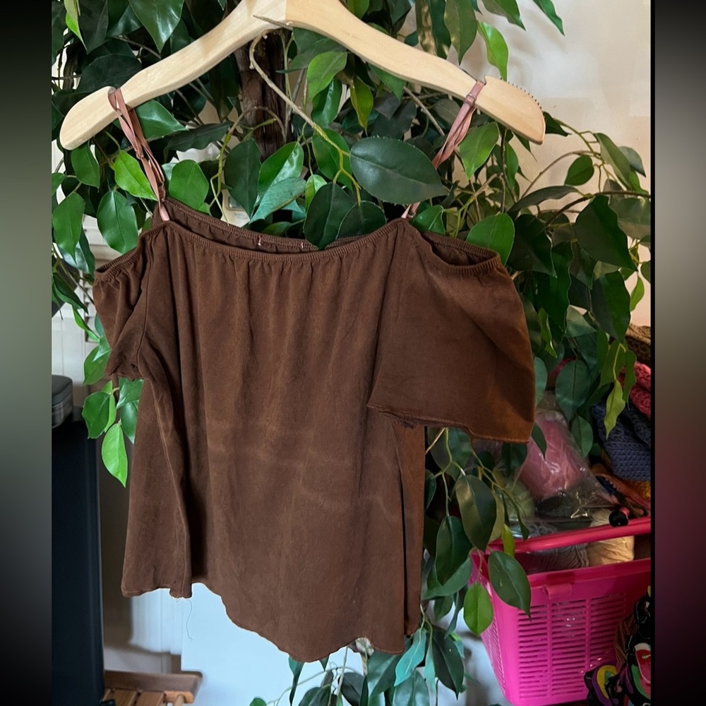 Pretty Brown off shoulder Top